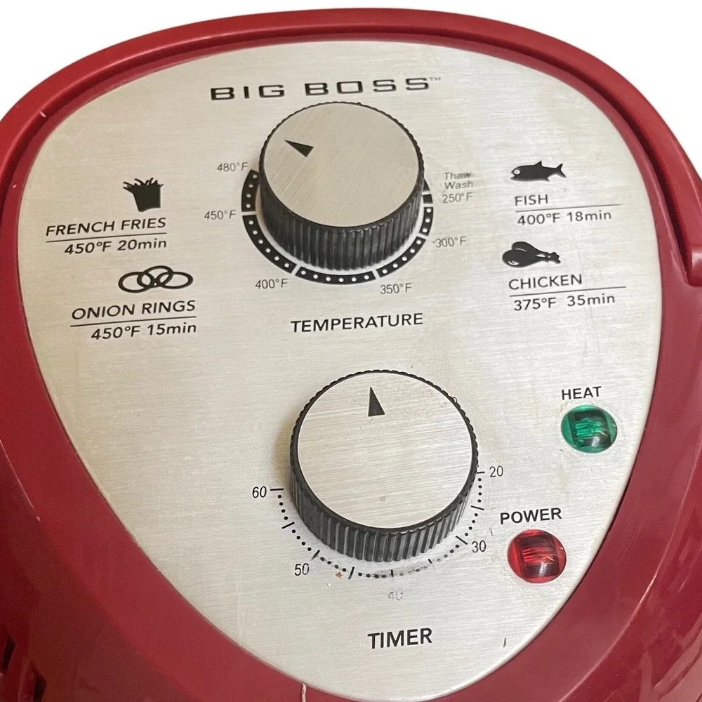 BIG BOSS 16QT Red Halogen Countertop‎ Convection Oven Air Fryer Large Cooker